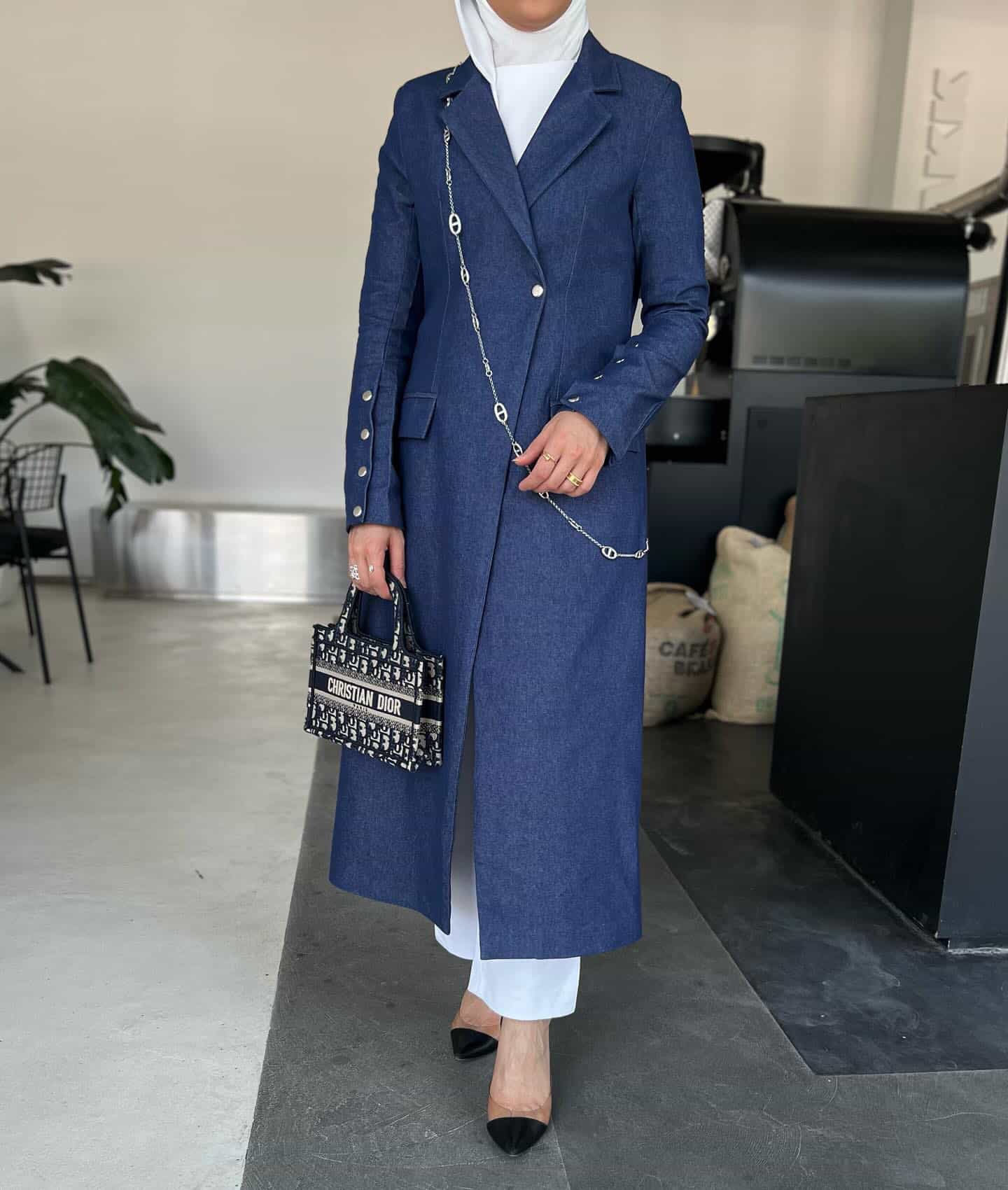 Denim Long Blazer