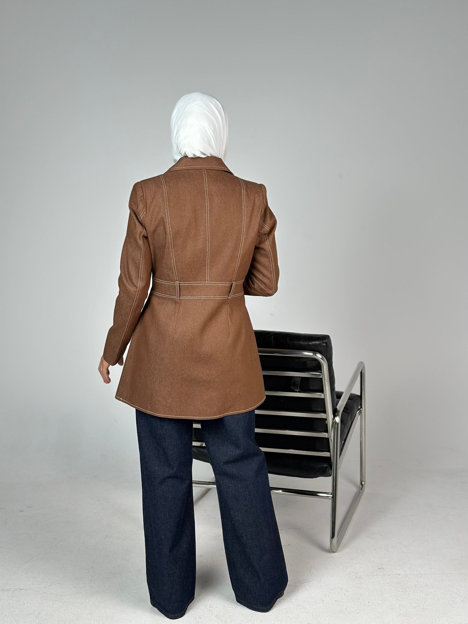 Pocket Detail Brown Blazer - Image 4