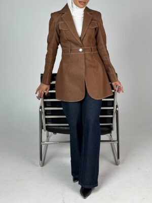 Pocket Detail Brown Blazer