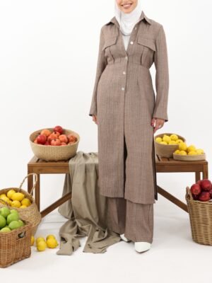 Slit Long Blazer Pants Set