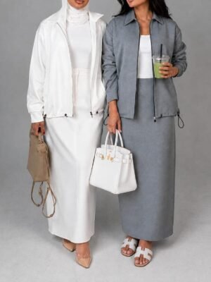 Training Skirt Set 2 (Gray) – Co-ord Set, view 6 | MEMEZ Kuwait
