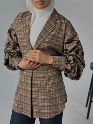 Plaid Embellished blazer